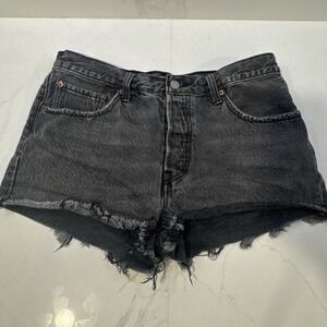 Levi Strauss & Co Jean Shorts Black Denim 501 W31 Button Up